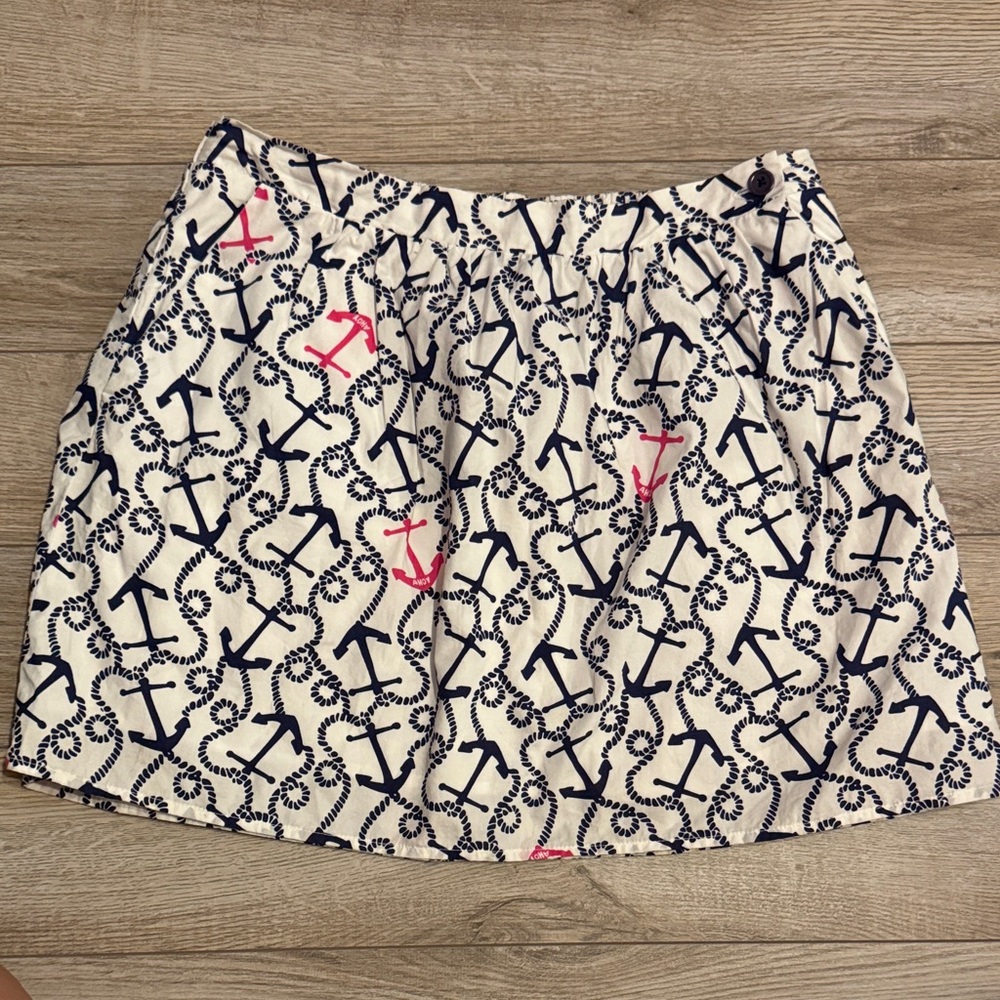 Lilly Pulitzer Navy and Pink Anchor Mini Skirt